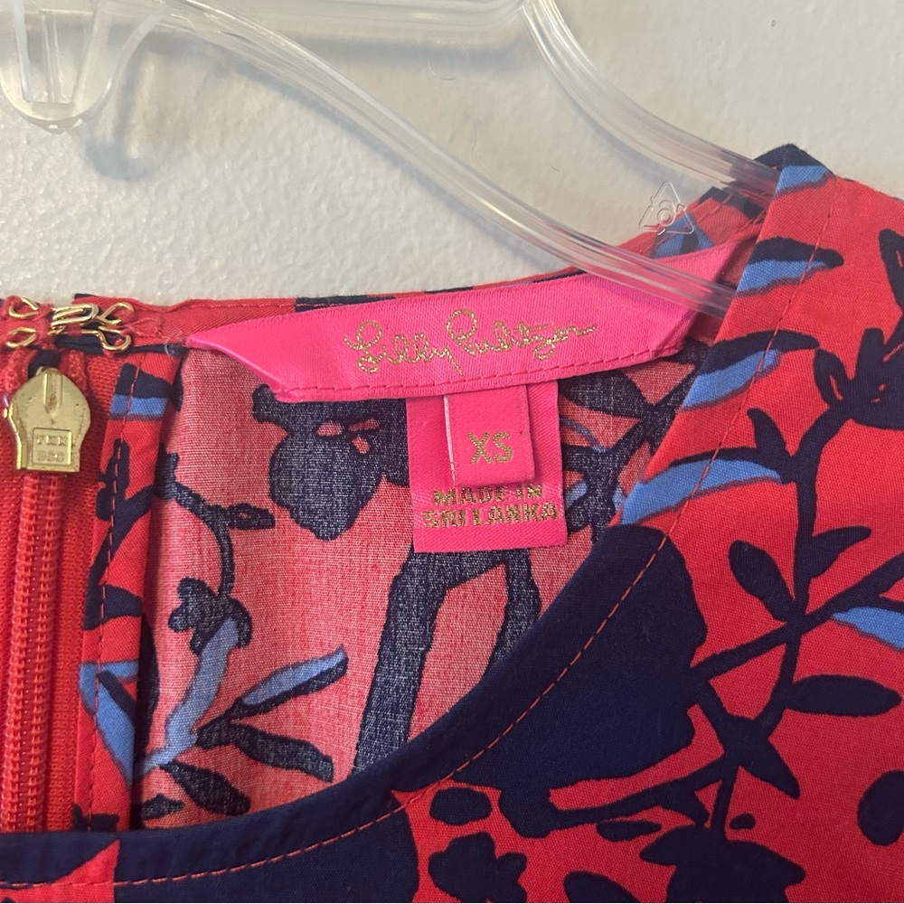 Lilly Pulitzer Lynnley Top Blouse Balloon Sleeve Ruby Red Heron My Own - Picture 3 of 5